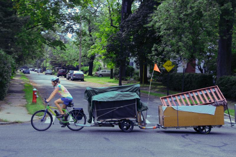 Ruthy doing a moving job with double trailers.