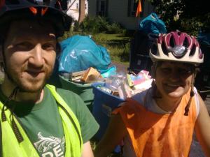 Alex and Emily at the 100,000th pickup, August 29, 2012.